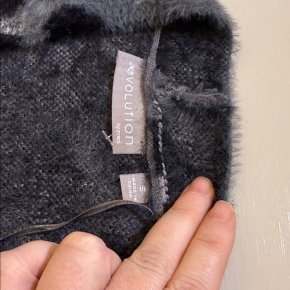 Evolution by Cyrus Leopard Wallie Fuzzy Open Cardigan Sweater Size Small - Picture 8 of 13